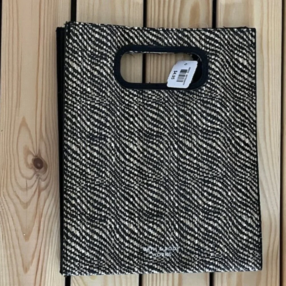 NEW Black & Tan Woven Gift Bag from Bath & Body Works